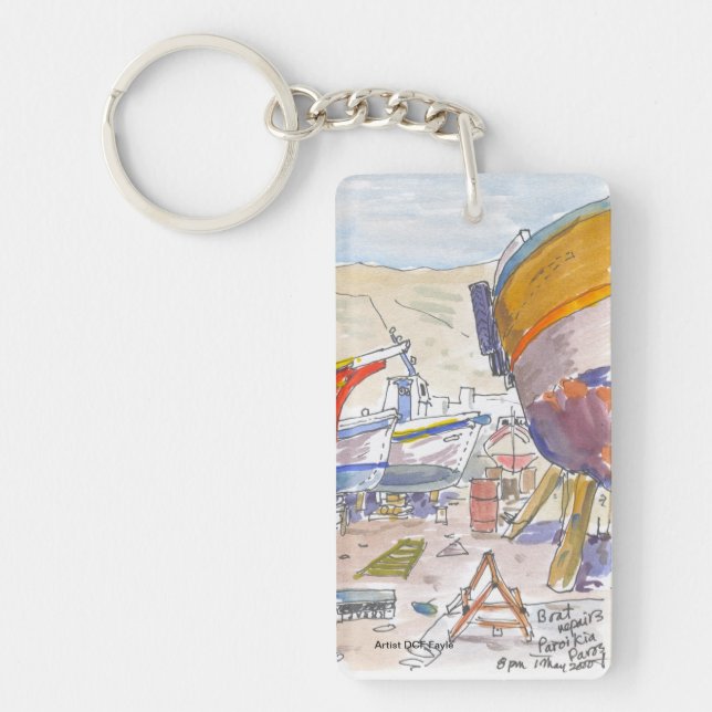 Paros Grekland Keychain Nyckelring (Framsidan)