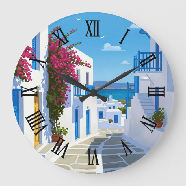 Paros Grekland Ö Resor Stor Klocka (Framsida)