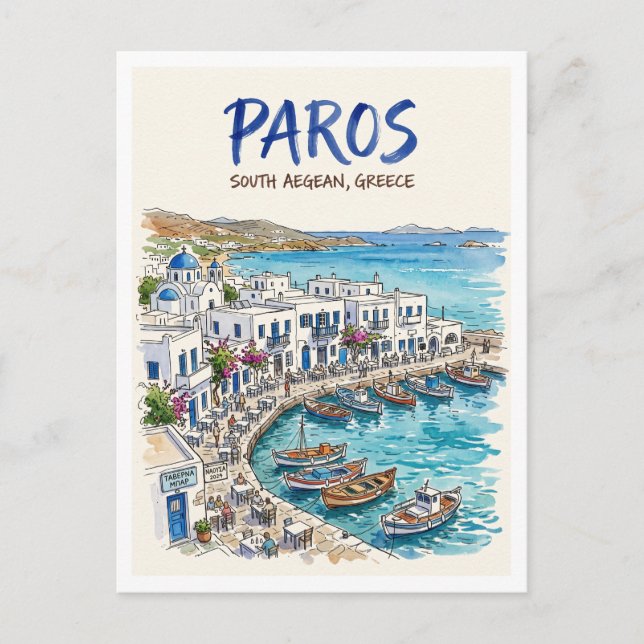 Paros Grekland Vykort (Framsida)