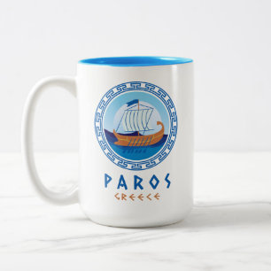 Paros, Greklands grekiska Frakt Design Två-Tonad Mugg