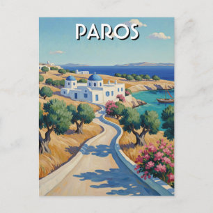 Paros Greklands Öar Resa Akvarell  Vykort
