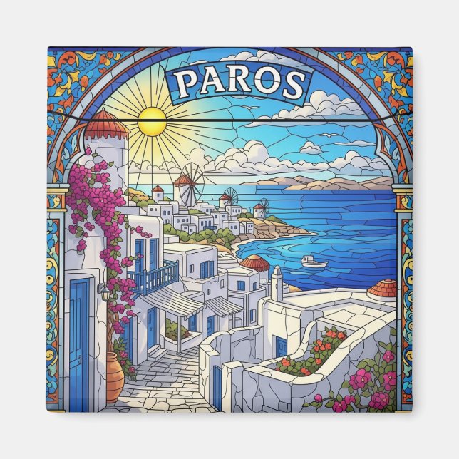 Paros Greklands Öar Resa   Magnet (Framsidan)