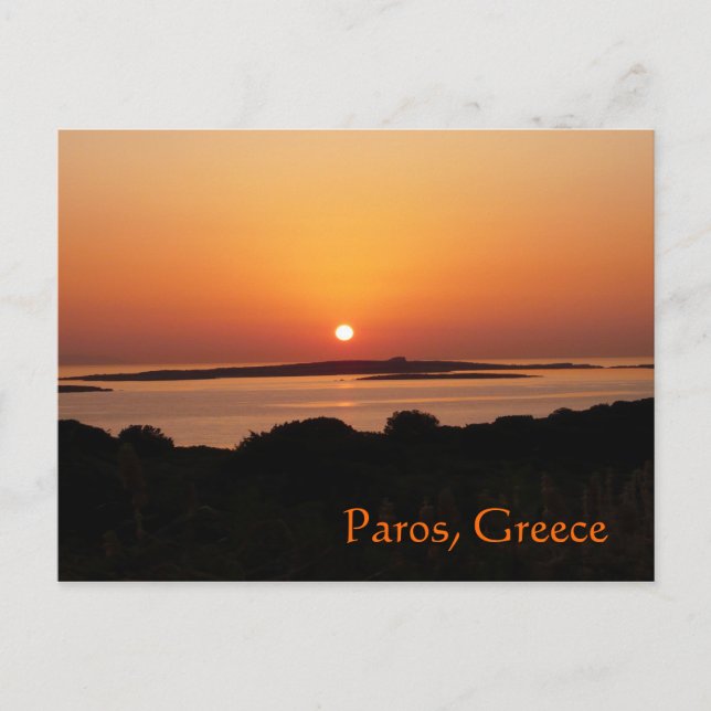 Paros Island, Grekland Tranquil Sunset Postcard Vykort (Framsida)