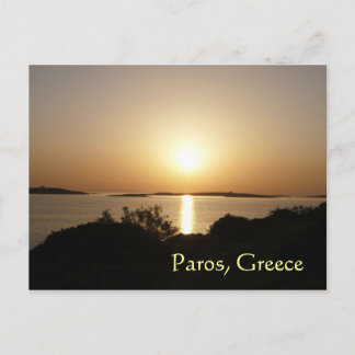 Paros Island, Grekland Vid dagens slut Solnedgång Vykort