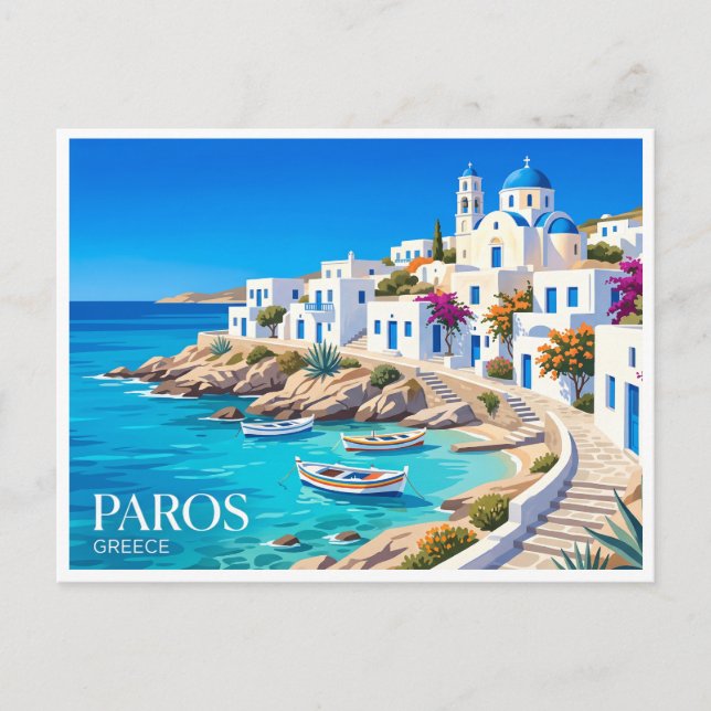 Paros kust Grekland Vykort (Framsida)