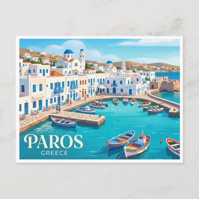 Paros Naousa Grekland Vykort (Framsida)