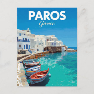 Paros Naoussa Hamn Grekiska Kykladerna Vykort