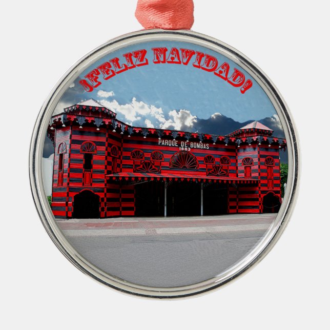 Parque de Bombas de Pone, Puerto Rico Julgransprydnad Metall (Framsidan)