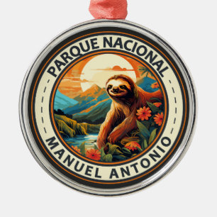 Parque Nacional Manuel Antonio Sloth Travel Art Julgransprydnad Metall