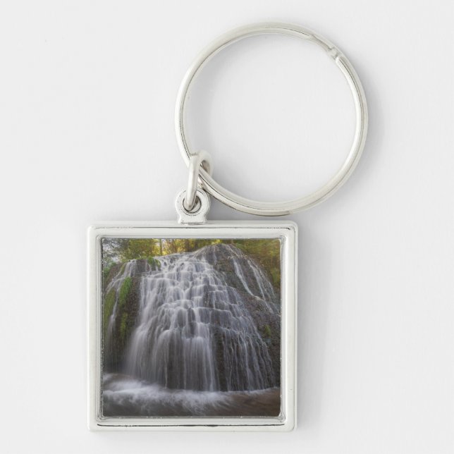 Parque Naturlig del Monasterio - vattenfall Fyrkantig Silverfärgad Nyckelring (Framsidan)