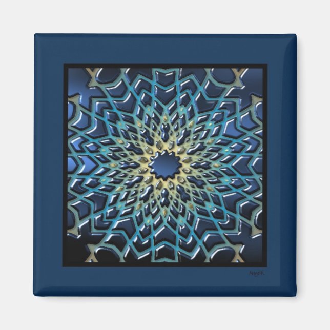 Parquet Magnet - marinblå (Framsidan)