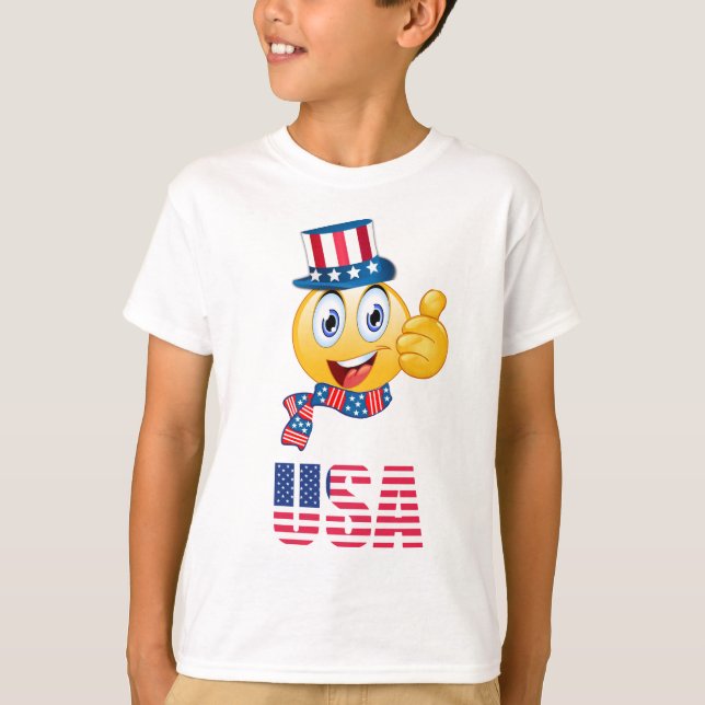 Parriotic farbror Sam Emoji Kids' T Shirt (Framsida)