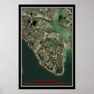 Parris Island South Carolina Satellite Poster Kart