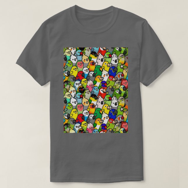 Parromer och parakeets färg PT HIMLAR T Shirt (Design framsida)