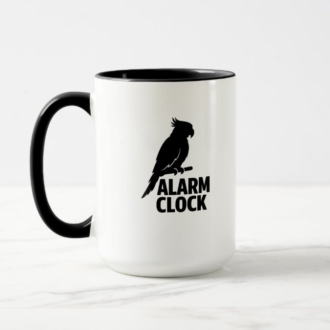 Parrot Alarm Clock Funny Pet Owner Mug Mugg (Vänster)