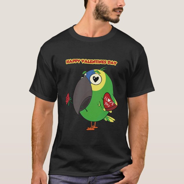 Parrot Alla hjärtans dag, Parrot kärlek, Parrot ma T Shirt (Framsida)