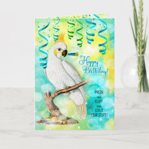 Parrot Älskare Birthday med Cockatoo Kort