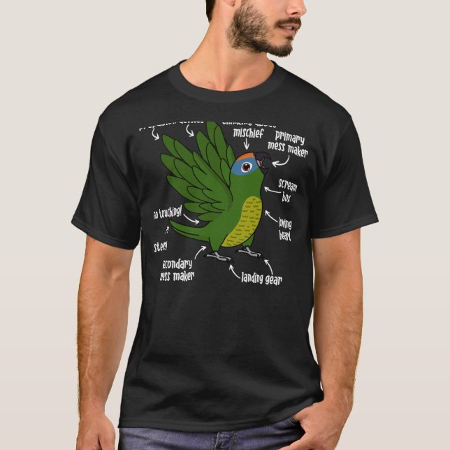 Parrot Anatomi I Persikokontur T Shirt (Framsida)