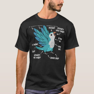 Parrot Anatomy I Blue Munk Parakeet Quaker T Shirt