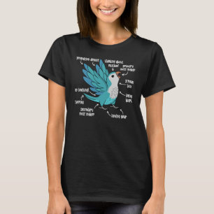 Parrot Anatomy I Blue Munk Parakeet Quaker T Shirt