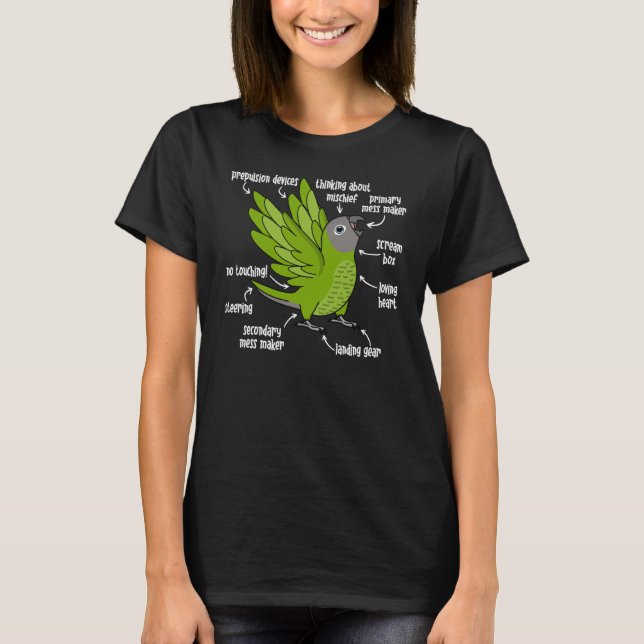 Parrot Anatomy I Dusky under Conure T Shirt (Framsida)
