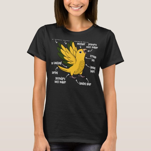 Parrot Anatomy I Golden Conure T Shirt (Framsida)