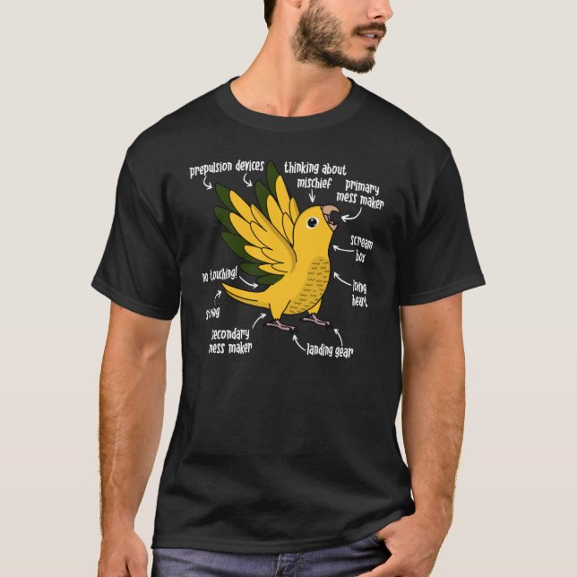 Parrot Anatomy I Golden Conure T Shirt (Framsida)