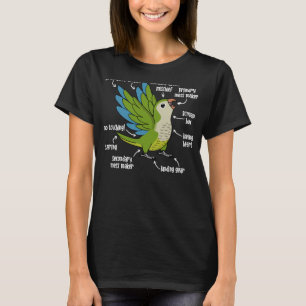 Parrot Anatomy I Grönt Munk Parakeet Quaker T Shirt