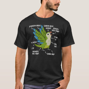 Parrot Anatomy I Grönt Munk Parakeet Quaker T Shirt