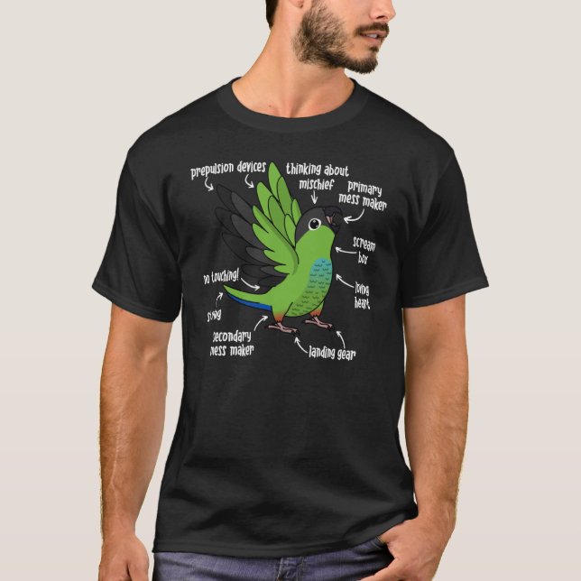Parrot Anatomy I Nanday Conure T Shirt (Framsida)