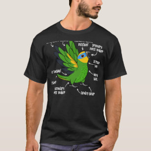 Parrot Anatomy I Orange vingade Amazon T Shirt