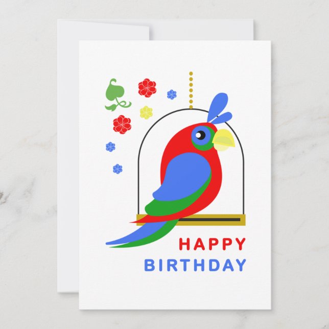 Parrot and Flowers Kort (Framsida)