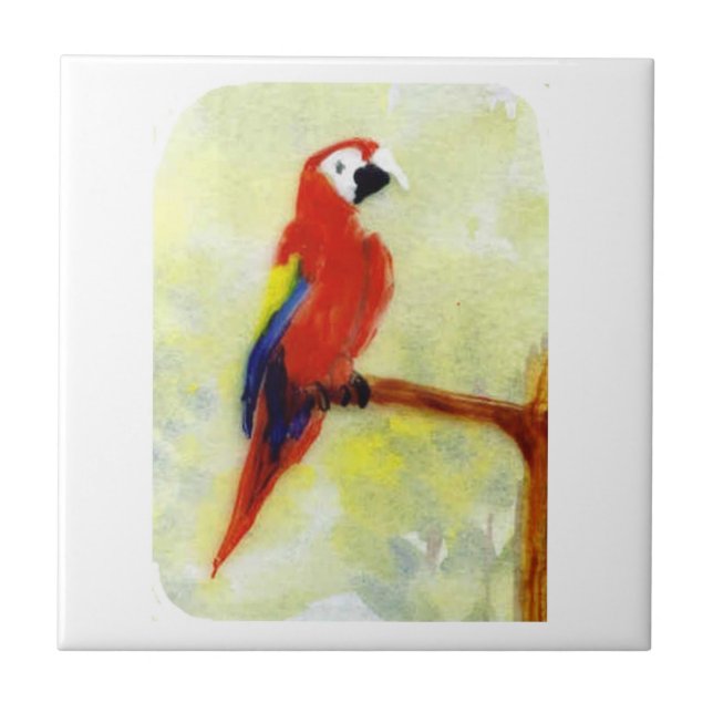 Parrot Art Colorful Macaw Kakelplatta (Framsidan)