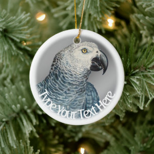 Parrot Art Ornament Anpassningsbar African Grått O