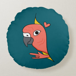 Parrot ASL I Kärlek Du - Dövet Kulturdesign Rund Kudde