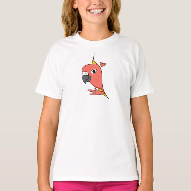 Parrot ASL I Kärlek Du - Dövet Kulturdesign T Shirt (Framsida)