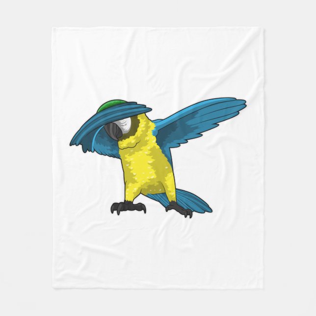 Parrot at Hip Hop Dance Dab Fleecefilt (Framsidan)