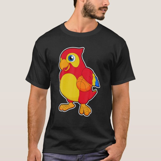 Parrot Basketball Player Basketball Sports T Shirt (Framsida)