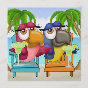 Parrot Beach Party-inbjudan - SRF Inbjudningar