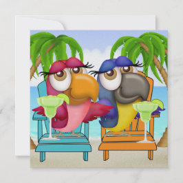 Parrot Beach Party-inbjudan - SRF Inbjudningar