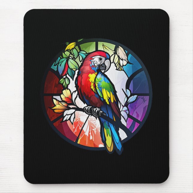 Parrot Bird Animal Porträtt Glass Wildlife Musmatta (Framsidan)