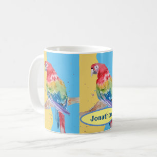 Parrot Bird Barn Boys Namn Pastel Blue Mugg