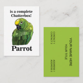 Parrot Bird Chatterbox Funny Tropical Visitkort