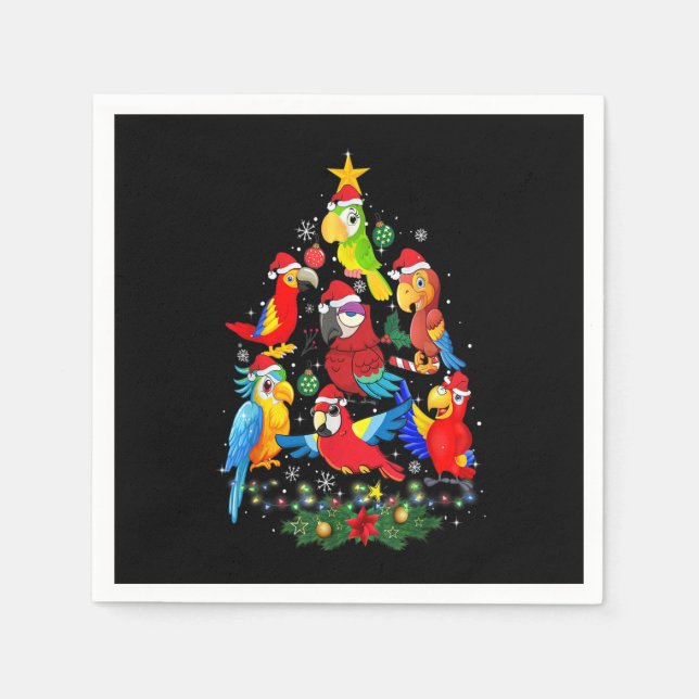 Parrot Bird Christmas Tree Ornament Funny Gifts Xm Pappersservett (Framsidan)