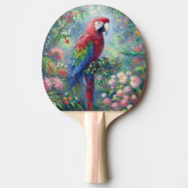 Parrot Bird Jungle Blommigt Impressionism Painting Pingisracket