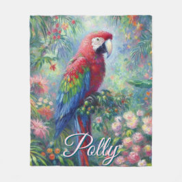Parrot Bird Jungle Blommigt Personlig Fleecefilt