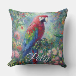 Parrot Bird Jungle Blommigt Personlig Kudde