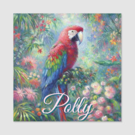 Parrot Bird Jungle Blommigt Personlig Namnbricka