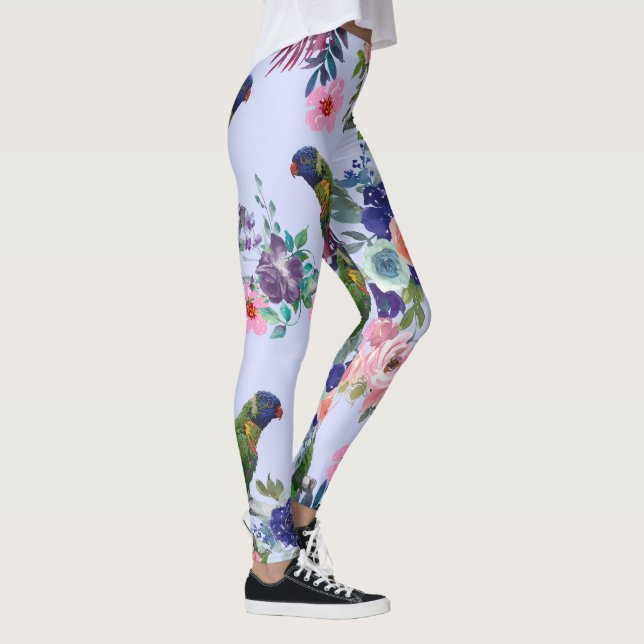 Parrot bland blommorna leggings (Höger)