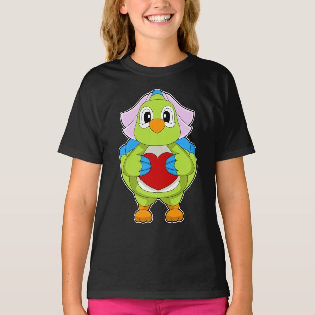 Parrot Bride Heart Bröllop T Shirt (Framsida)